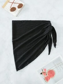 Swim Lushoire Áo che Nữ Thắt nút màu trơn - màu đen - Xem 4