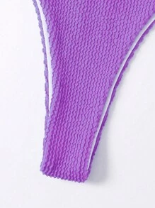 SHEIN Swim Summer Beach Solid Underwire Bikini Set - Purple - View 3