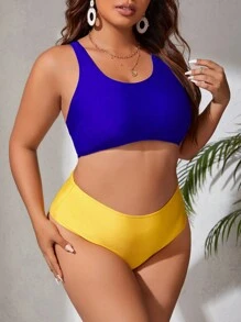 SHEIN Swim Curve Plus Size Tropical Print Bikini Set With Cover Up Summer Beach - Multicolor - View 3