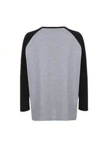 星星印花插肩袖T恤 - 淺灰色 - 查看 2