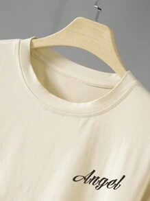 Manfinity EMRG Men Cotton Letter & Figure Graphic Tee - Khaki - View 4