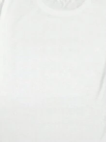 ROMWE MEN Street Life 男式标语图案 Y2k T 恤，学校 - 白色 - 查看 4