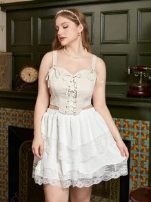 SHEIN MOD Top de tirantes con cordón delantero