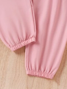 SHEIN Cô gái Tween Túi nắp bên cạnh Quần Cargo - Hồng - Xem 4