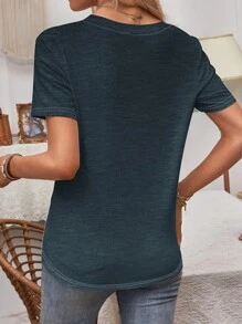 SHEIN LUNE Heart Print Tee - Multicolor - View 2