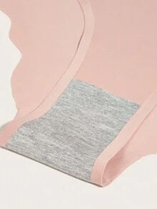 大碼5入組字母圖案貝殼邊內褲 - 彩色 - 查看 3