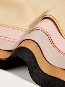 大碼5入組字母圖案貝殼邊內褲 - 彩色 - 查看 5