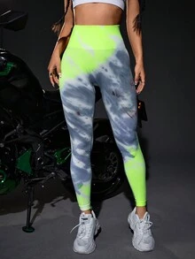 Yoga Party 紮染收復運動打底褲 - 彩色 - 查看 2