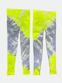 Yoga Party 紮染收復運動打底褲 - 彩色 - 查看 3