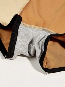 Plus 3pack Letter Graphic Colourblock Contrast Binding Panty - Multicolor - View 5