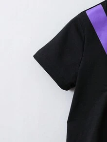 SHEIN 小男童包補丁貼T恤 - 黑色 - 查看 5