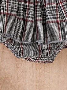 嬰兒褶邊蕾絲上衣和格紋前蝴蝶結裙裤 - 彩色 - 查看 8