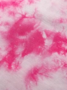 ROMWE MEN Street Life Các bạn Nhuộm buộc Đồ họa ô tô và chữ cái Áo thun - Hồng - Xem 6