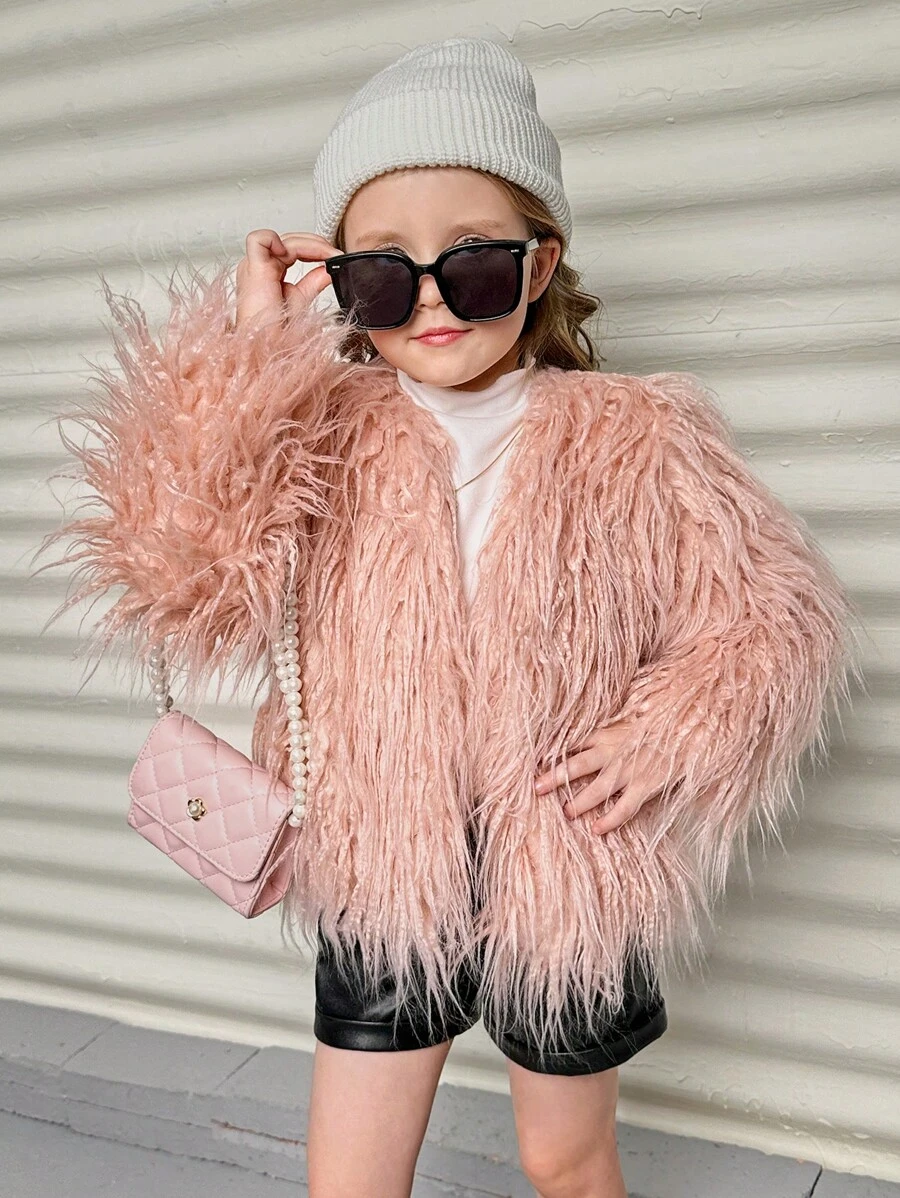 SHEIN Young Girl Casual Woven Coat