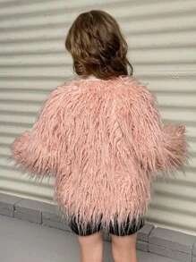 SHEIN Young Girl Casual Woven Coat