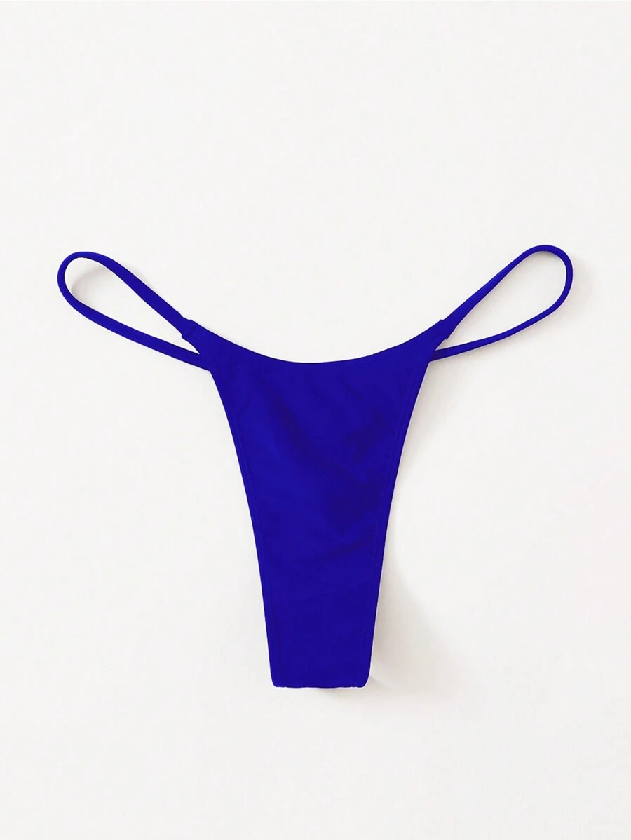 SHEIN Swim Women's Solid Color Sexy Bikini Bottom - Royal Blue - View 1