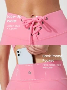 GLOWMODE 24" FeatherFit™ Lace-Up & Go Leggings - Bubblegum Pink - View 3