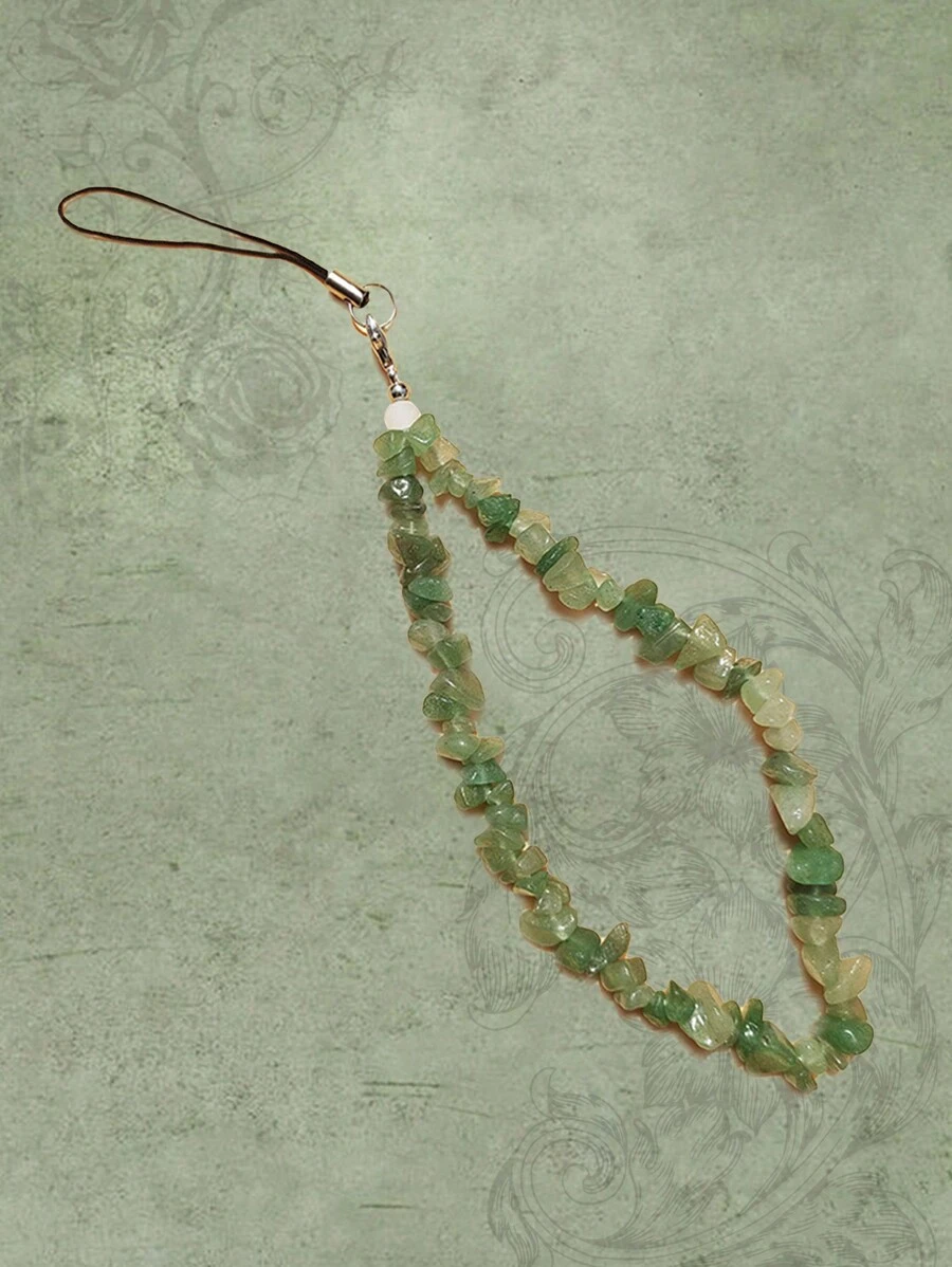 ROMWE Fairycore 1入組石頭串珠手機掛繩 - 綠色 - 查看 1