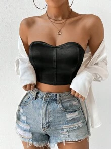Chiquease Solid Crop Tube Top - Black - View 4