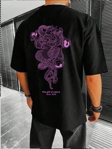 Manfinity EMRG Áo thun & Áo lót Nam Thú vật Lá thư Đường phố - màu đen - Xem 3