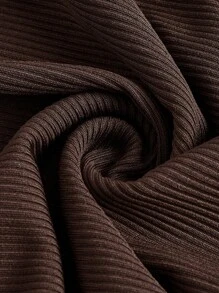 SHEIN Chất rắn Tách đùi Đầm Tank Lounge - Màu nâu Sô-cô-la - Xem 4