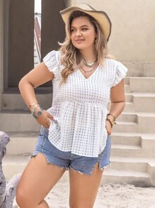 Rusttydustty 女士加大码休闲短袖衬衫，波西米亚风，适合复活节海滩装扮、夏威夷音乐节和热带度假 - 白色 - 查看 4