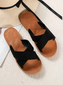 Dép bệt Nữ màu trơn - màu đen - Xem 4