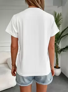 EURMUSE Heart Print Tee - White - View 2