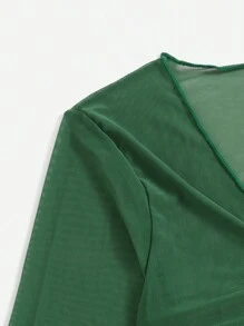 Tween Girl 4packs Solid Bikini Set With Cover Up Top & Skirt Set Summer Beach - Green - View 6