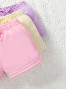 SHEIN 嬰兒3入組前蝴蝶結短褲 - 彩色 - 查看 4