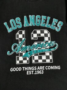 Aesthetic Post Nam Đồ họa Khẩu hiệu Áo thun & Eo dây rút Quần short - Nhiều màu - Xem 3