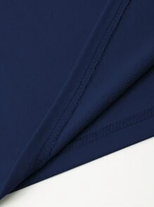 Manfinity Homme 宽松版型男式健身与口号图案 T 恤 - 藏蓝色 - 查看 4