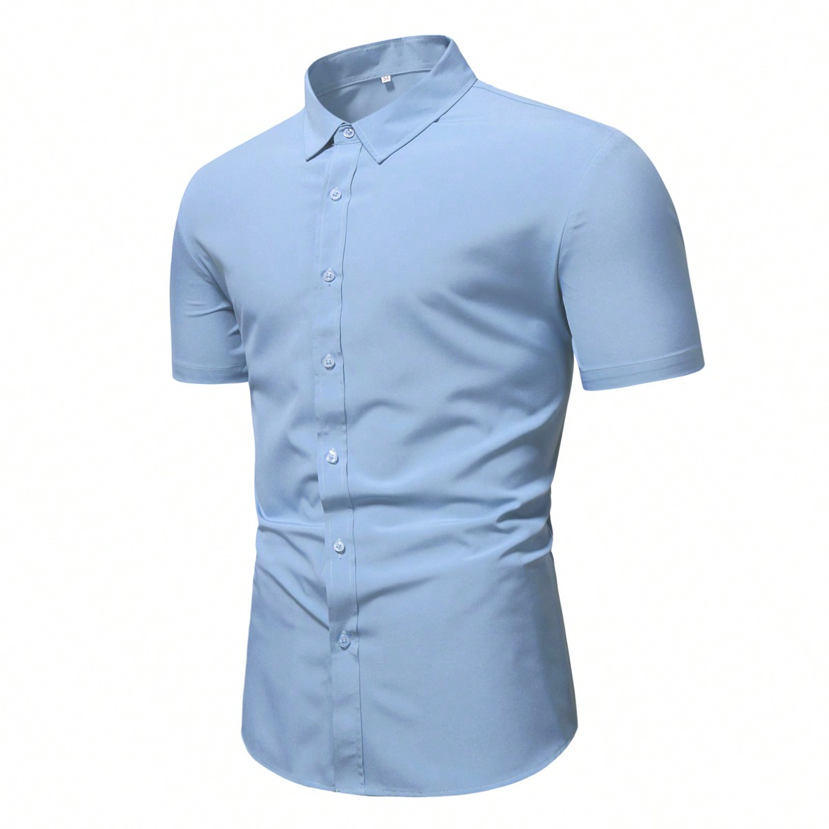 Camisa formal de hombre con botones, color liso, para ceremonia