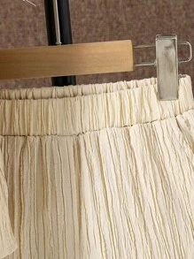 SHEIN Boys Flap Pocket Shirt & Shorts Without Tee - Beige - View 6