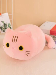 1入組隨機貓形長毛絨枕頭玩具,迷人睡眠貓軟墊玩偶,合適適用於寵物 - 彩色 - 查看 6