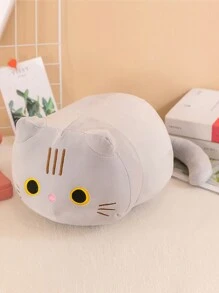 1入組隨機貓形長毛絨枕頭玩具,迷人睡眠貓軟墊玩偶,合適適用於寵物 - 彩色 - 查看 7
