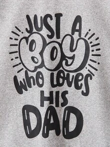 SHEIN 男小童標語圖案衛衣和衛褲 - 灰色 - 查看 4