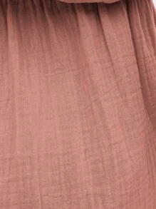 SHEIN Frenchy 肩上打結前紐扣闊腿連體褲 - 珊瑚粉 - 查看 6