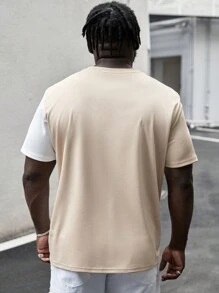 EASEVO 男士大码字母圖案雙色T恤 - 彩色 - 查看 2