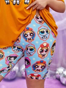 THE POWERPUFF GIRLS X SHEIN Plus Cartoon Graphic PJ Set - Multicolor - View 7