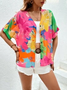 Breezaya 印花蝙蝠袖襯衫 - 彩色 - 查看 3