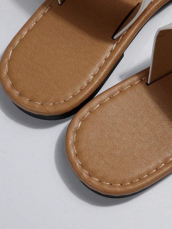 Women Double Strap Flat Sandals, Elegant Slide Sandals For Summer SHEIN USA