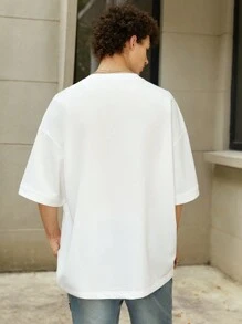 Manfinity Hypemode 男士休闲纯色落肩超大 T 恤