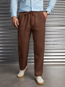 Manfinity NiteLyfe 男士腰部抽繩斜口袋直筒褲