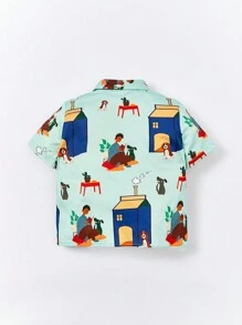 SHEIN 嬰兒卡通圖案襯衫附包 - 彩色 - 查看 2