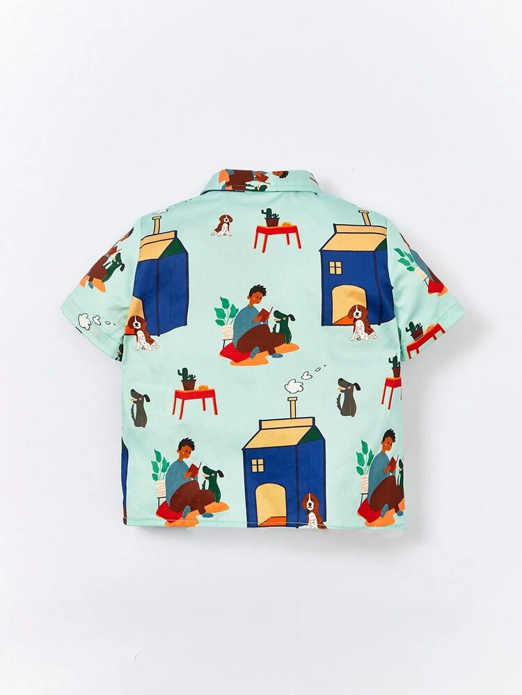 Baby Cartoon Graphic Shirt With Bag