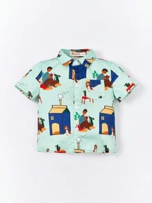 SHEIN 嬰兒卡通圖案襯衫附包 - 彩色 - 查看 5