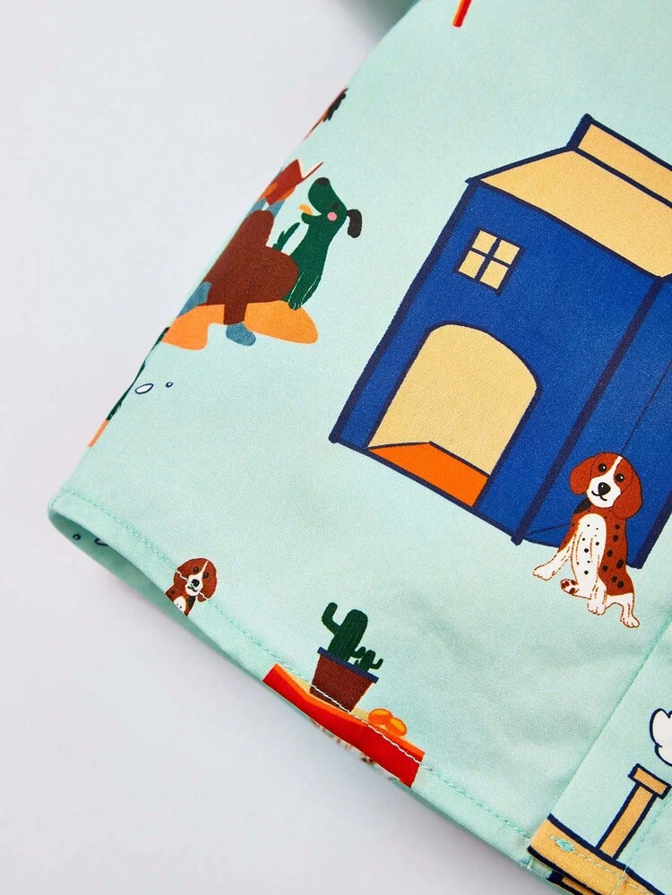 Baby Cartoon Graphic Shirt With Bag