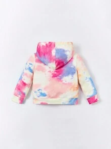 Cozy Pixies Baby Tie Dye Slogan Graphic Hoodie - Multicolor - View 2