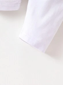 SHEIN 女嬰花卉刺繡上衣和褲子和帽 - 白色 - 查看 5